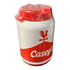 VTG WHIRLEY Casey’s General Store 64oz Big Gulp Tankard Travel Mug Red White USA